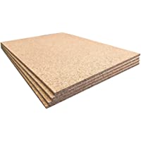 Los mejores  - Hoja de corcho no adhesiva- el paquete incluye 4 unidades- 610 x 450 mm- 10 mm de grosor